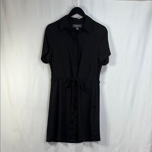🫎 Coercion black short sleeve shirt dress with drawstring waist